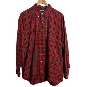 Lauren Ralph Lauren Red Plaid Casual Button Down Shirt